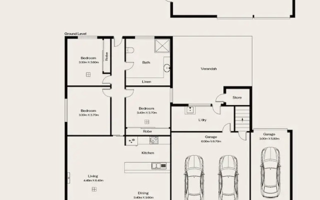 Spacious 3-bed Ground Level Beachside Stay