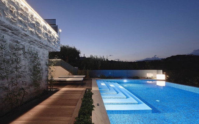 Beachfront villa with a heated pool