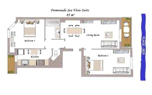 SEA FRONT SUITE - Panoramic View with Terrace - 85 m