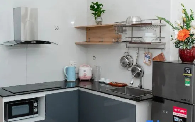 2 beds near the beach & Dragon Bridge- 201 – Kitchen – Da Nang