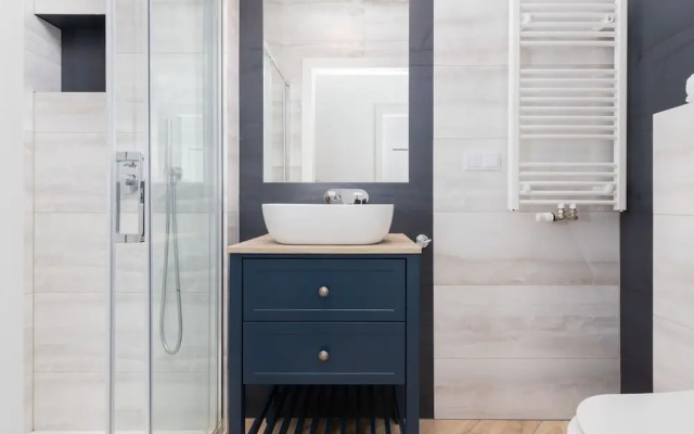 Aesthetic Deep Blue Apartment by Renters
