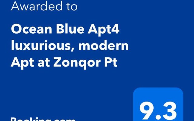Ocean Blue Apt4 luxurious, modern Apt at Zonqor Pt