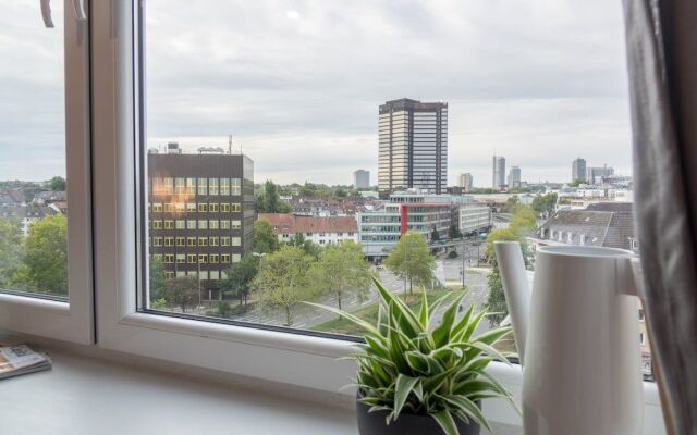 Skyline-Apartment mit Blick auf Essen