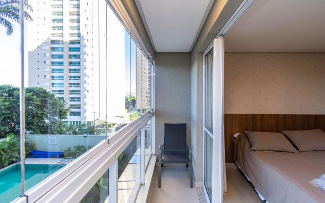 Studio Aconchegante com vista para Piscina. Edifício The Expression - Setor Bueno - TH206