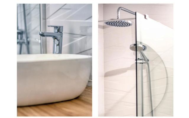 Sunset view modern private poolside apartment