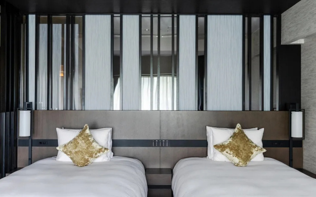 Deluxe with Open-air Bath East Wing Upper Floor Twin Japanese Style room (트윈 침대 2개) 사진 1