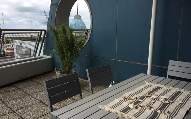 havenBlicke - großzügige Terrasse mit Blick auf die Weser