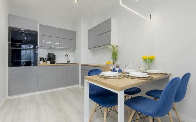 Dark Blue and Grey Apartment by Renters