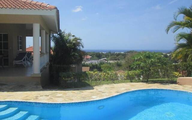 Hilltop Ocean View Villa w/ Large Pool Walking to Strip and Sosua Beach