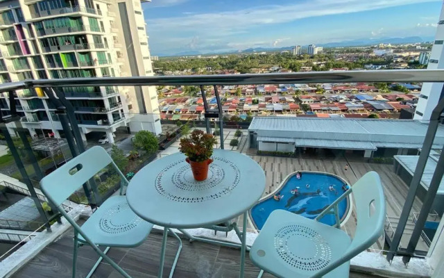 #1.3 Cozy 7Pax Large Beds 2B1R Vivacity Kuching Jazz Suites