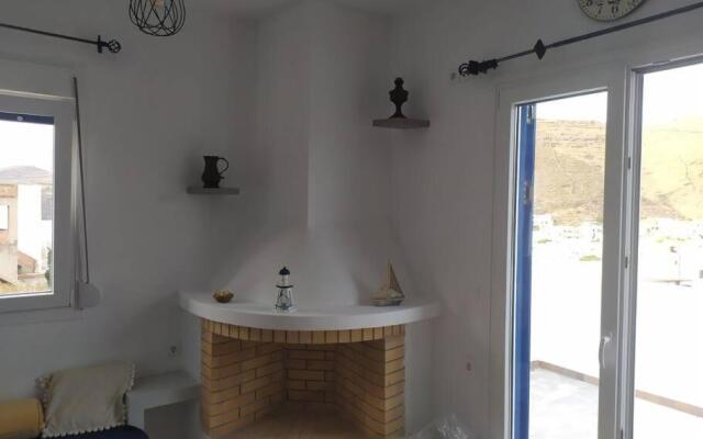 Cycladic house with a stunning view