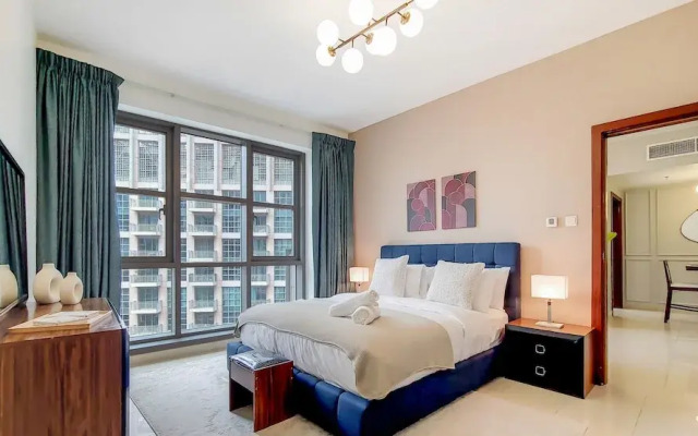 Manzil -Cozy 1BR Apt w/ Downtown Skyline Burj View