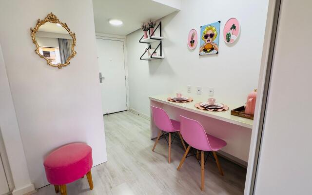 Flat Rosa encantador vista lago