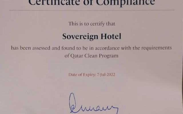 Sovereign Hotel - Marriage Certificate Required