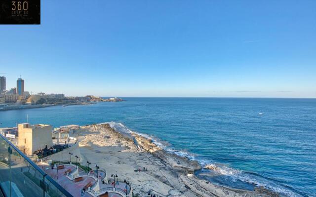 Seafront Sliema - Spacious 3BR opposite beach - AC by 360 Estates