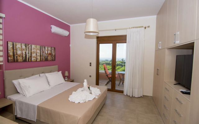 Cretan Vineyard Hill Villa Private Pool, Panoramic View, Beautiful Vineyard