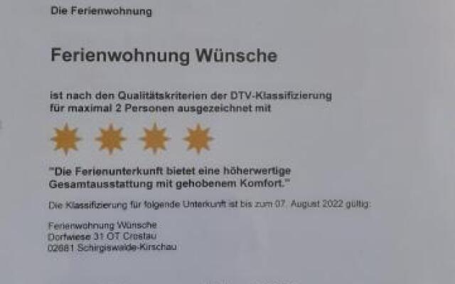 Ferienwohnung Wünsche