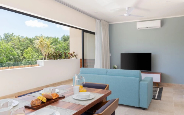 Modern 2 BR Apartment Aldea Zama Rooftop Pool Gym Cinema