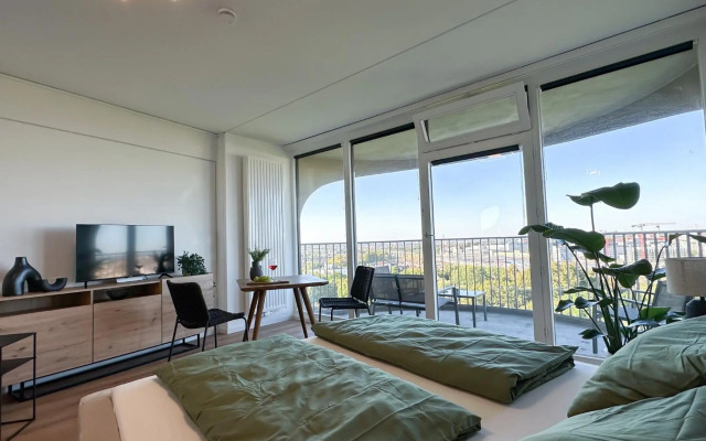 Helles Apartment mit tollem Blick über Augsburg