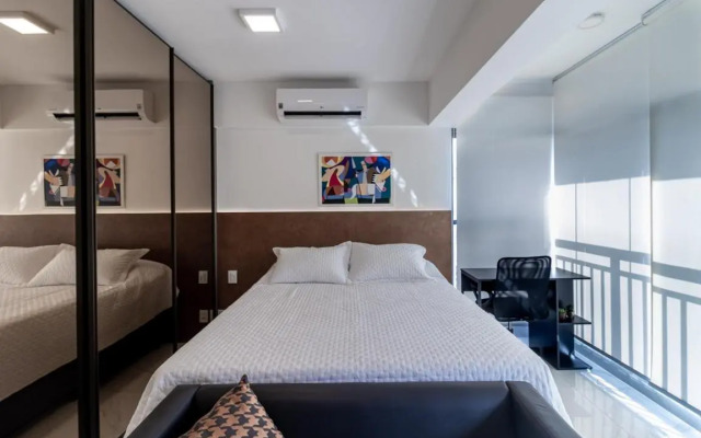 Studio de luxo mobiliado em Moema