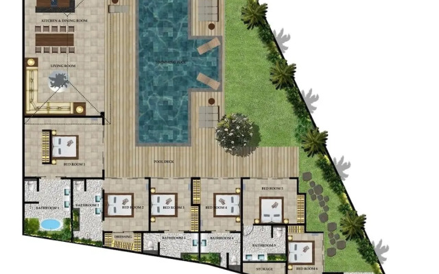 Stunning 6 Bedroom Villa Only 400m to the Beach