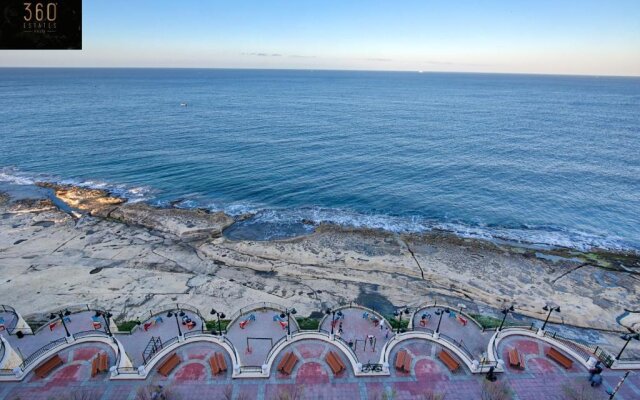 Seafront 3BR APT in Tower RD Sliema opposite Beach by 360 Estates