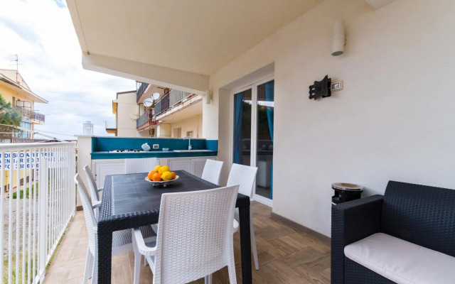 Apartment window on the sea