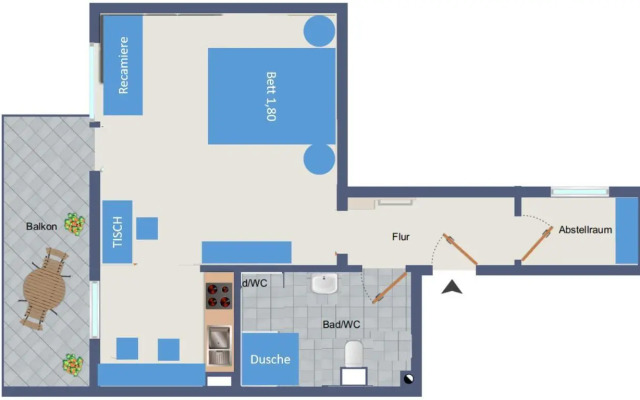 Studio HIRSCH56 - Zentral-Ruhig-Terrasse-Netflix