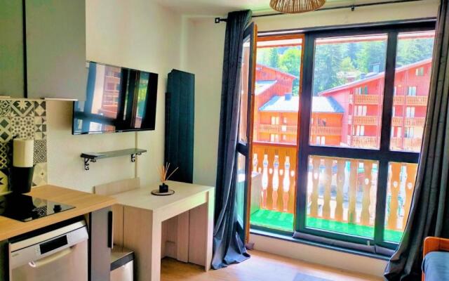 Valfrejus Studio 19m2 cosy 4 couchages 60 m des pistes