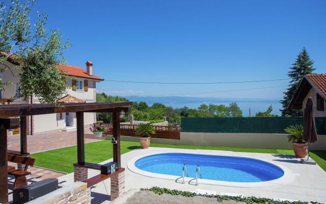 Beautiful villa with sea view and pool located near Opatija