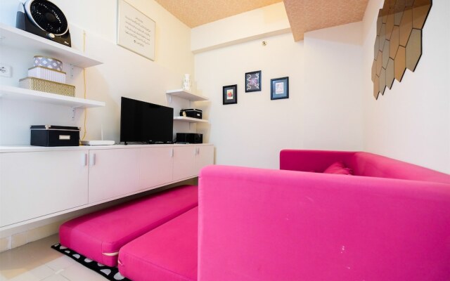 Furnished Green Pramuka 1BR Apartment with Modern Style and City View