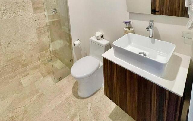 Fresh and Stylish Studio Aldea Zama rooftop pool Mya 109