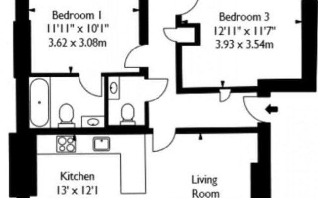 Designer 3 Bed Apartment With Balcony - 140