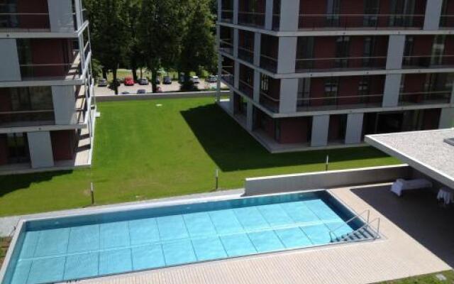 Apartment pool and lake