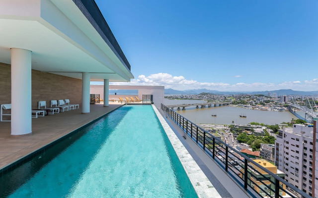 Vista mar em condomínio com foodhall Toptower#CA47