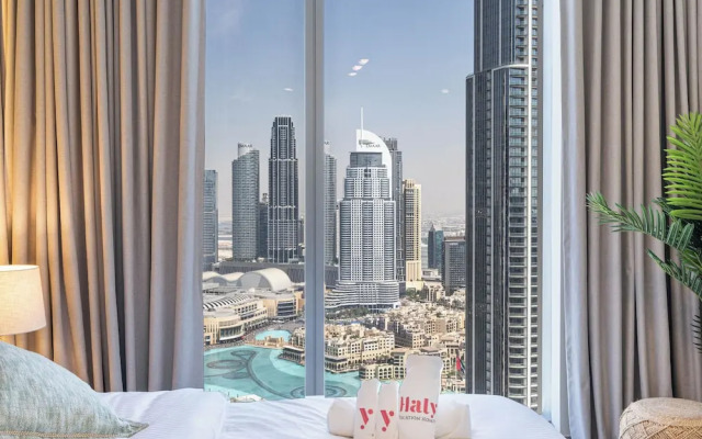 Lux 3BHK Burj Khalifa & fountain view