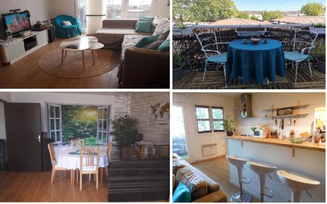 "CHEZ AURELIE" T2 COSY 54m2 1ch parking balcon PESSAC