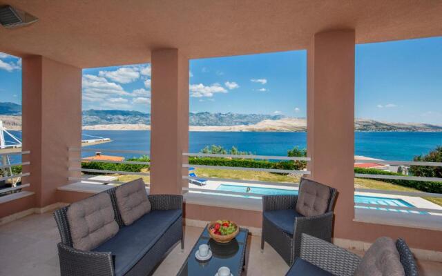 Luxury Seafront Villa Exclusive Pag with private pool by the beach on Pag island