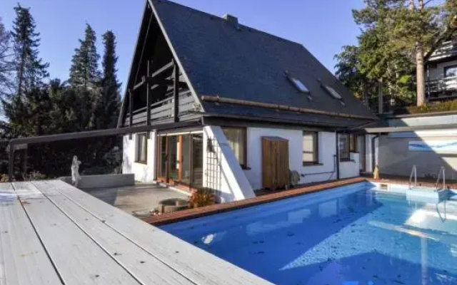 Vacation villa with a pool and a view
