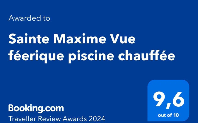 Sainte Maxime Vue féerique piscine chauffée