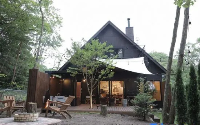 [TV] Luxury adult secret base villa 120 ㎡ Sauna, stone bath, bonfire, BBQ [Zen Building] – Outside – Miyota