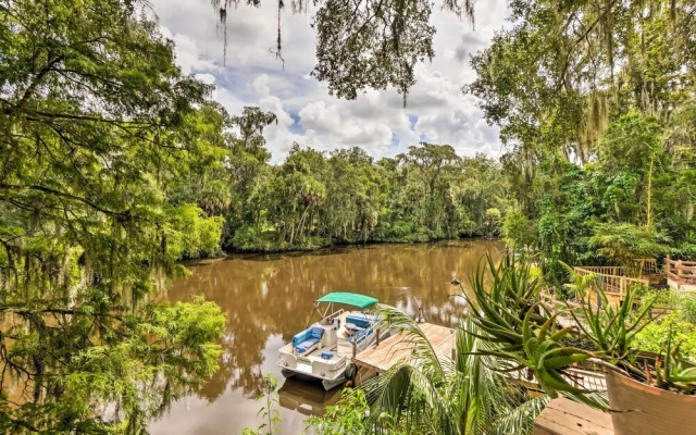 Lush Riverfront Escape w/ Private Boat Dock!