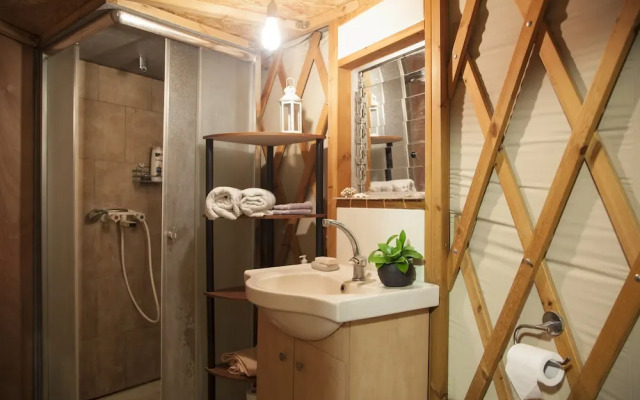 Yurt Located in a Little oak Grove