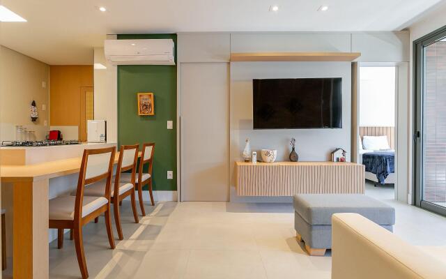 Vista parcial do MAR na varanda em Jurerê #JA24