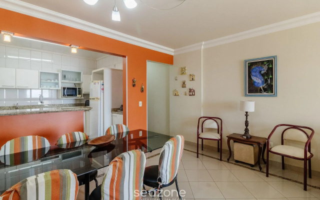 Apto 3Q pé na areia com vista mar CET802