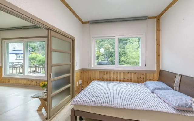 White Pension in Forest