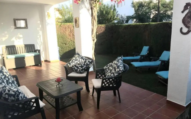 2 bedroom, Sea Front Complex w Pool and private garden