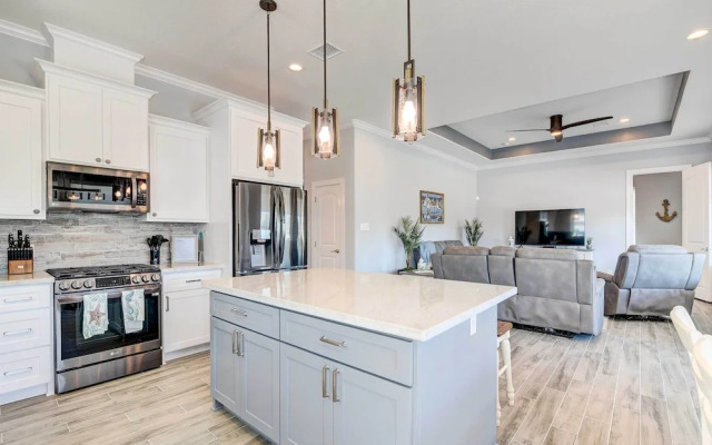 Private Dock & Patio: Waterfront Galveston Retreat