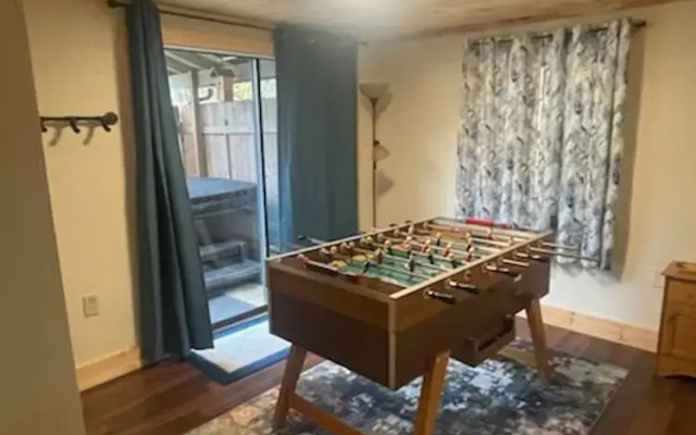King Bed Fireplace Hot Tub Foos Ball