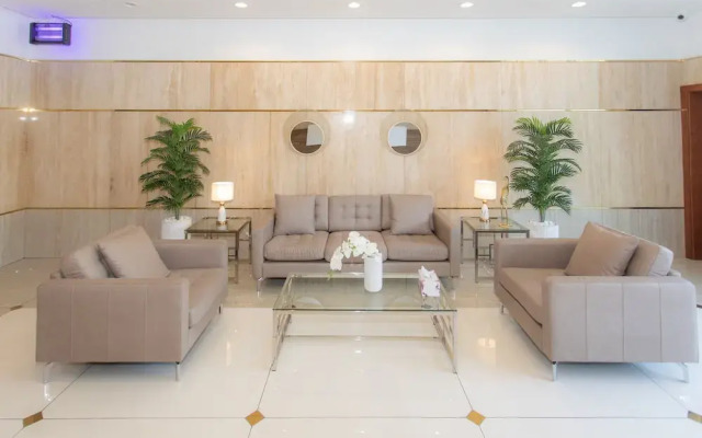 Zen studio with panorama city views